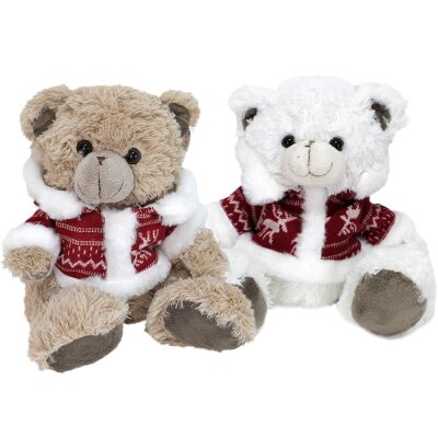 Plüsch Winter Teddybär mit Weihnachtsjacke - ca. 25 cm