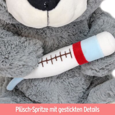 Kuscheltier Arzt Teddy mit Spritze und Stethoskop - ca. 30 cm