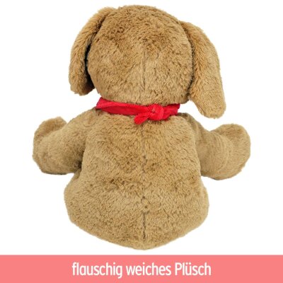 Plüschtier Hund Schlappohren Kuscheltier Hund "mit Spruch" - ca. 28 cm