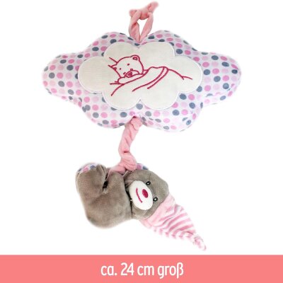 Spieluhr Kuscheltier rosa mit Teddy - ca. 24 cm
