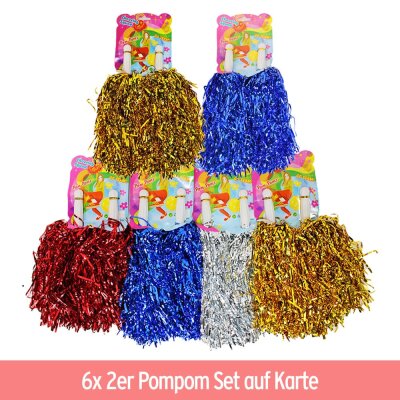 Cheer Pompoms 6 Pom Pon Sets - ca. 30 cm