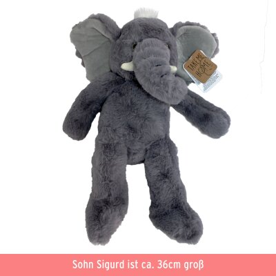 Elefant Stofftier "Sigurd" grau - ca. 36 cm