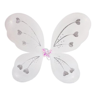 Schmetterlingsflügel Kinder Kostüm mit Glitzer-Herzen