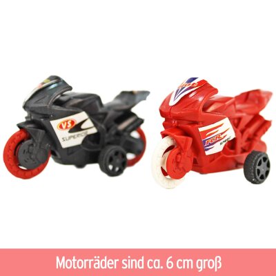 LKW Spielzeugauto mit Friktion und 2 Motorrädern - ca. 23 cm