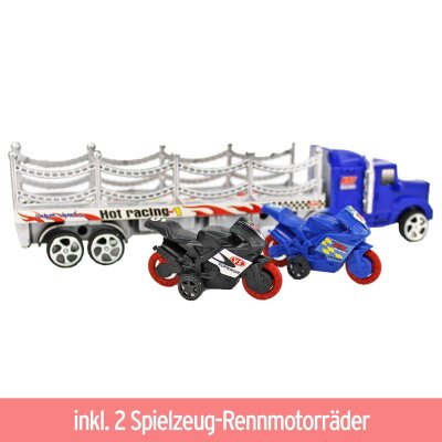 Motorrad Transporter Spielzeug LKW inkl. 2 Motorräder