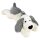 Kuscheltier Hund liegend braun & weiß - ca. 55 cm